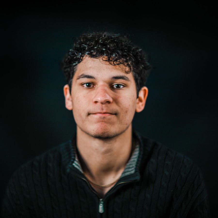 Senior Ball State student Zach Greer on March 26, 2024 in the Art and Journalism Building in Muncie, Ind. Andrew Berger, Ball Bearings