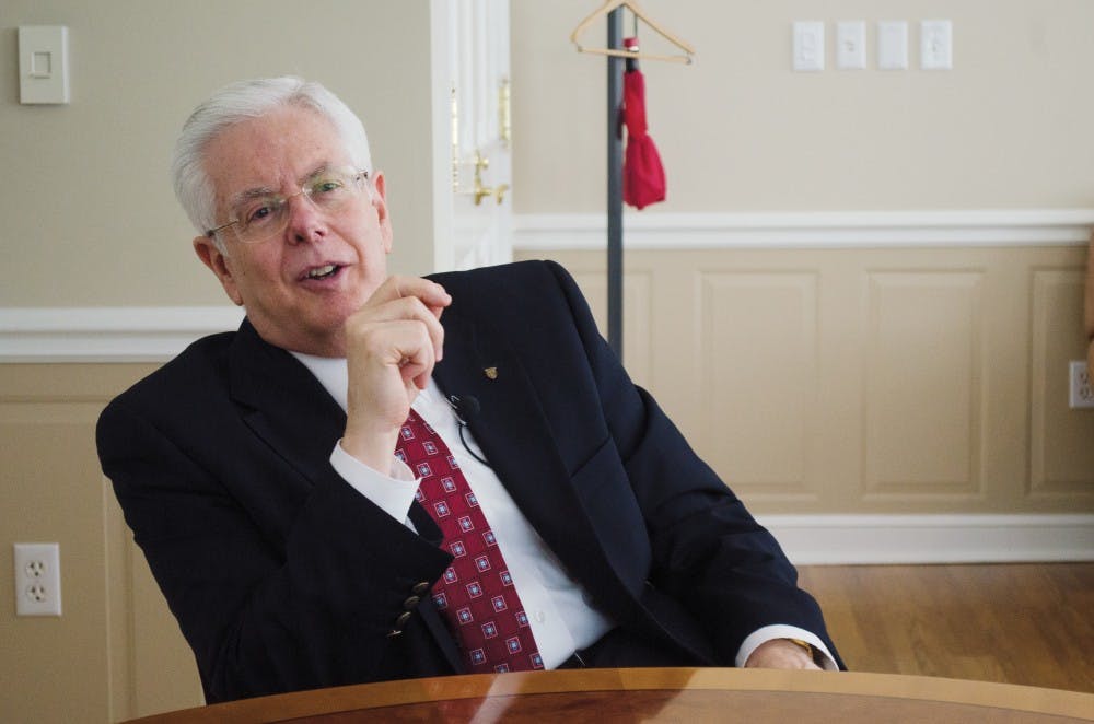 Paul Ferguson, 15th president of Ball State, talks during a Daily News interview Friday in his office after his first week of work. The university announced Ferguson as president May 22. DN FILE PHOTO BREANNA DAUGHERTY 