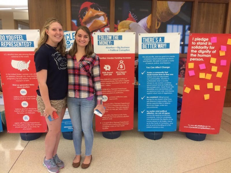 Pro-life display takes to Campus Green