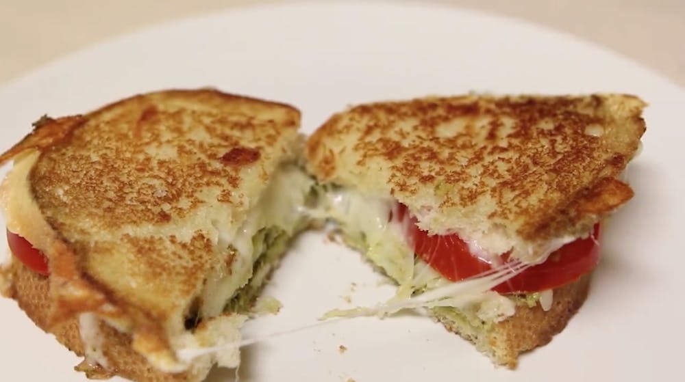 DINNER FOR 2ISH: Pesto grilled cheese