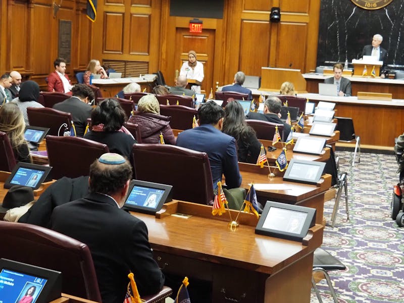 A bill to define antisemitism attracted testimony from a diverse crowd on Wednesday in the House Chamber. (Whitney Downard/Indiana Capital Chronicle)