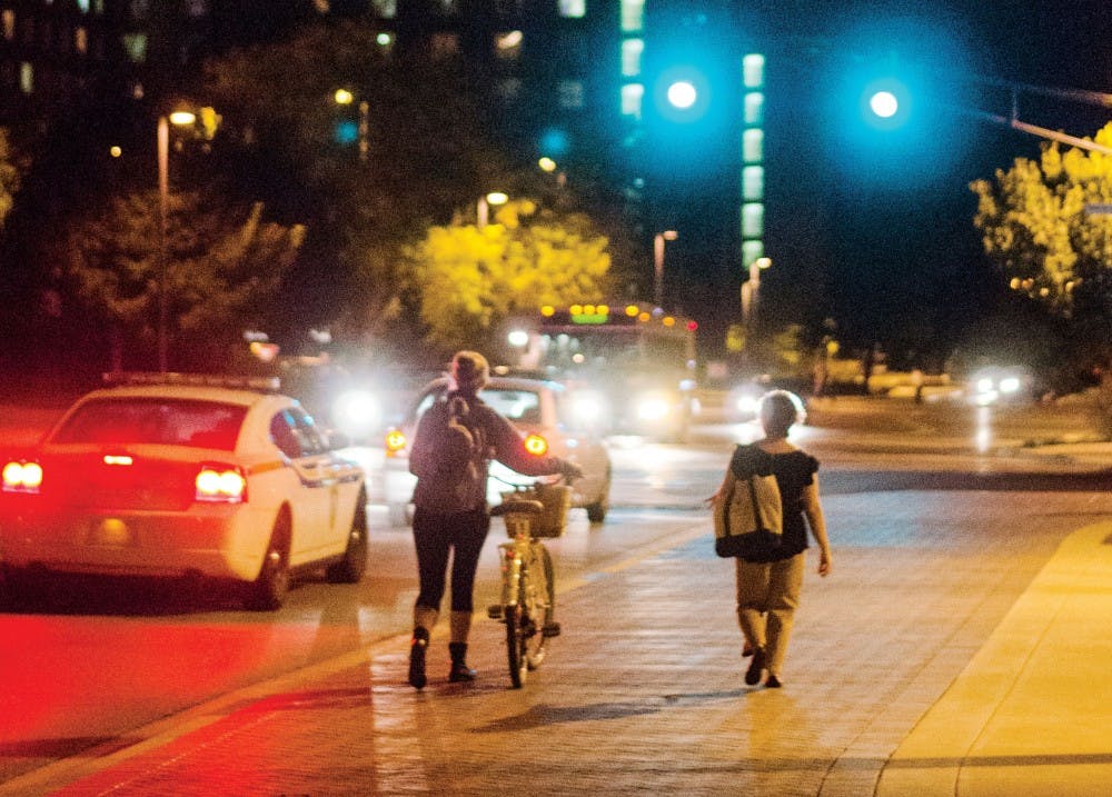 In response to vehicular truck attacks, Ball State officials are encouraging students to be aware when walking on campus. Sidewalks are constructed wide enough for trucks to fit on. Kellen Hazelip, DN FIle