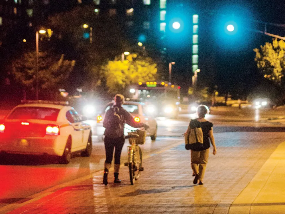In response to vehicular truck attacks, Ball State officials are encouraging students to be aware when walking on campus. Sidewalks are constructed wide enough for trucks to fit on. Kellen Hazelip, DN FIle