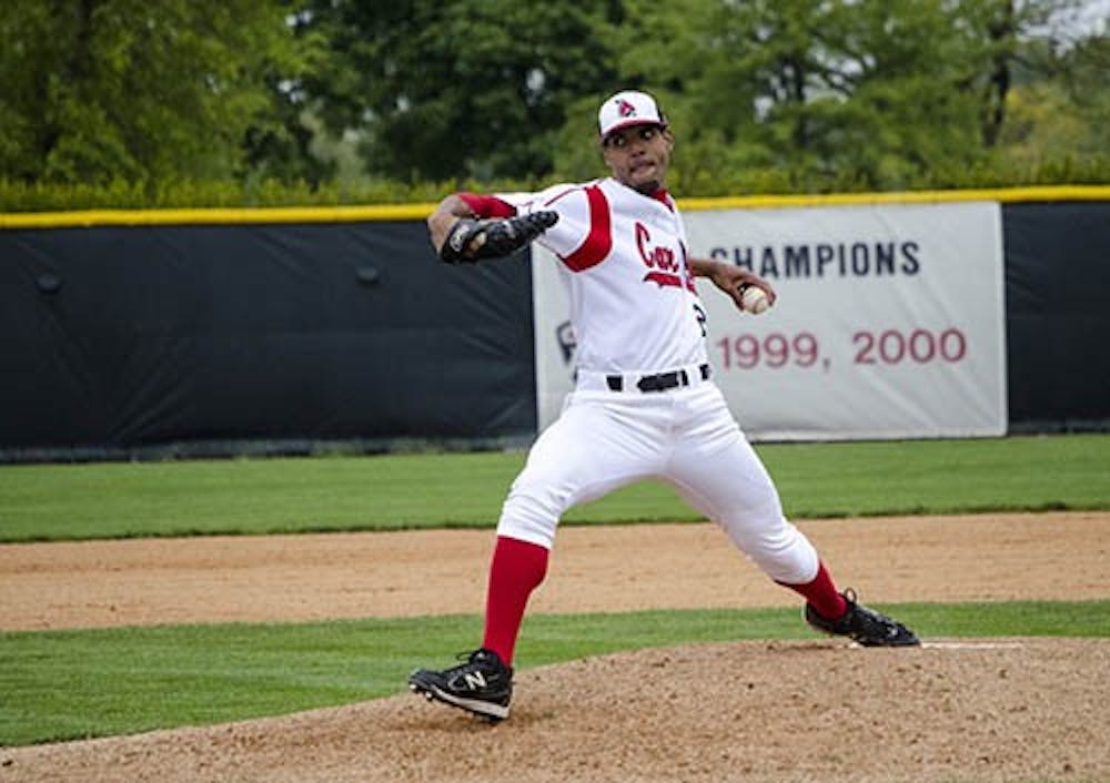 Nestor Bautista pitches a heat against Eastern Michigan on April 22, 2012, for his first career victory in relief. Bautista pitched in the latest game against Bradley where Ball State lost 13-8. DN FILE PHOTO DLYAN BUELL