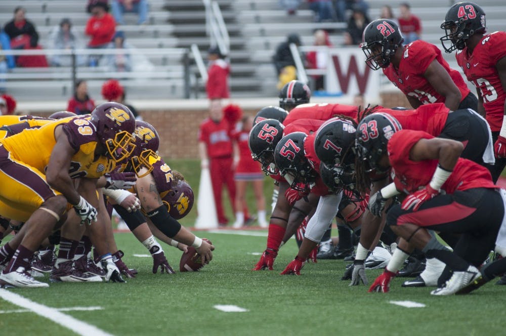 The Ball State football team faced off against Central Michigan on Oct. 24 at Scheumann Stadium. DN PHOTO EMMA ROGERS