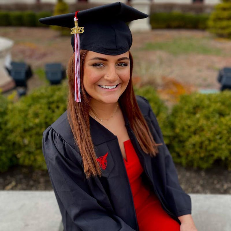 Fourth-year Megan Grasso poses for a portrait. After graduation, Grasso hopes to find a physical education or health teaching job in an elementary or middle school. Ashley Casteel, Photo Provided