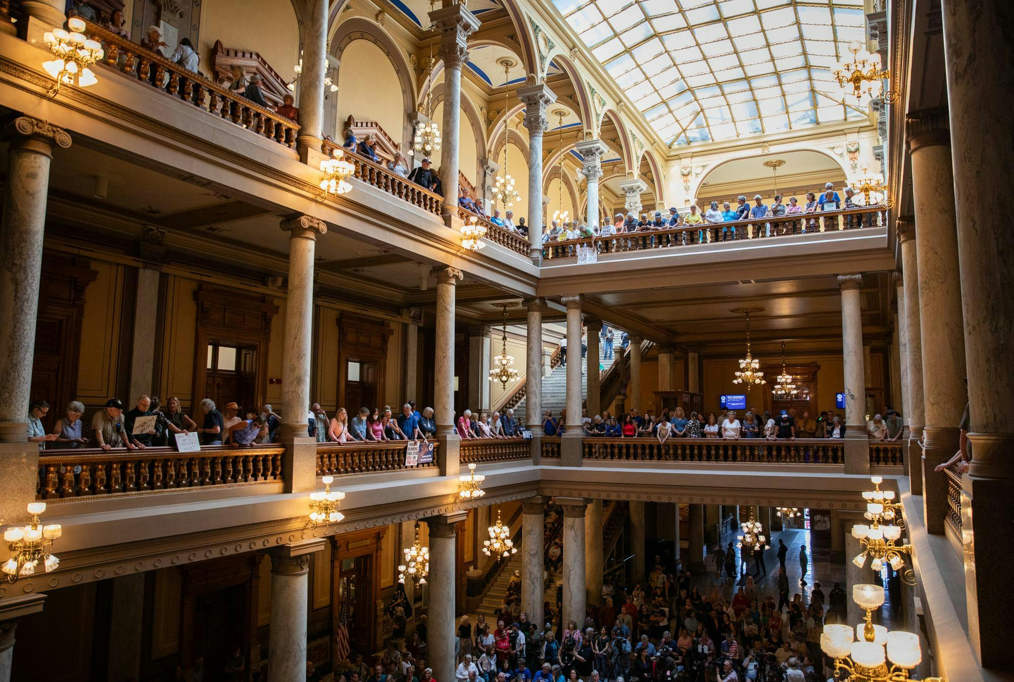 Indiana citizens protest gerrymandering at the Indiana Statehouse Sept. 18. Andrew Berger, DN 