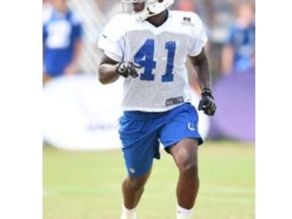 Cornerback Eric Patterson patrols the field during Colts training camp at Anderson University. PHOTO COURTESY OF TWITTER