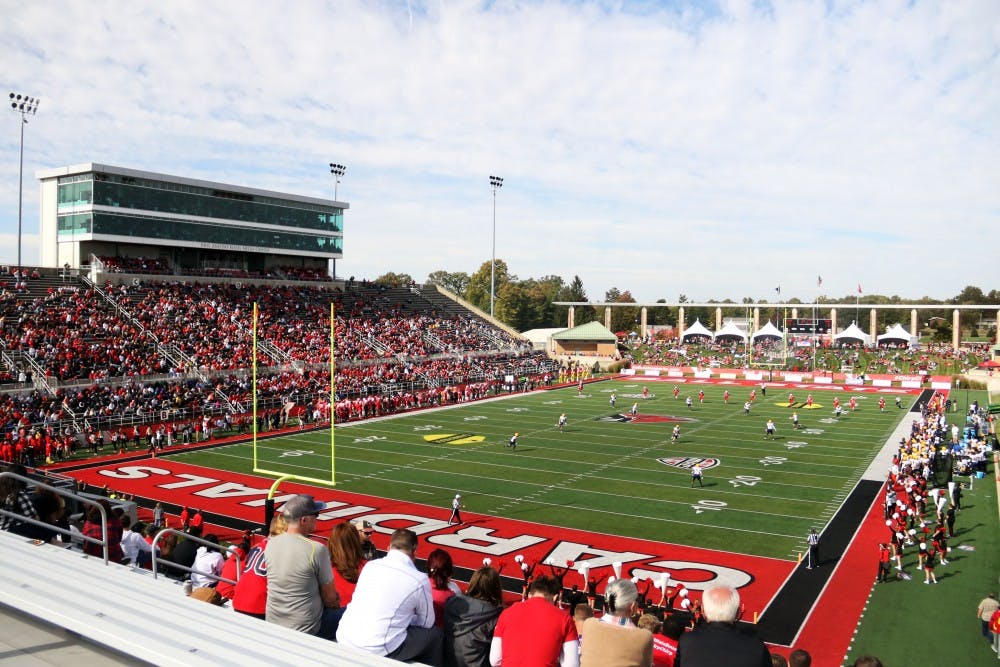 Ball State plays Toledo on homecoming Saturday, Oct. 19, 2019, at Scheumann Stadium. The Cardinals won 52-14. Paige Grider, DN