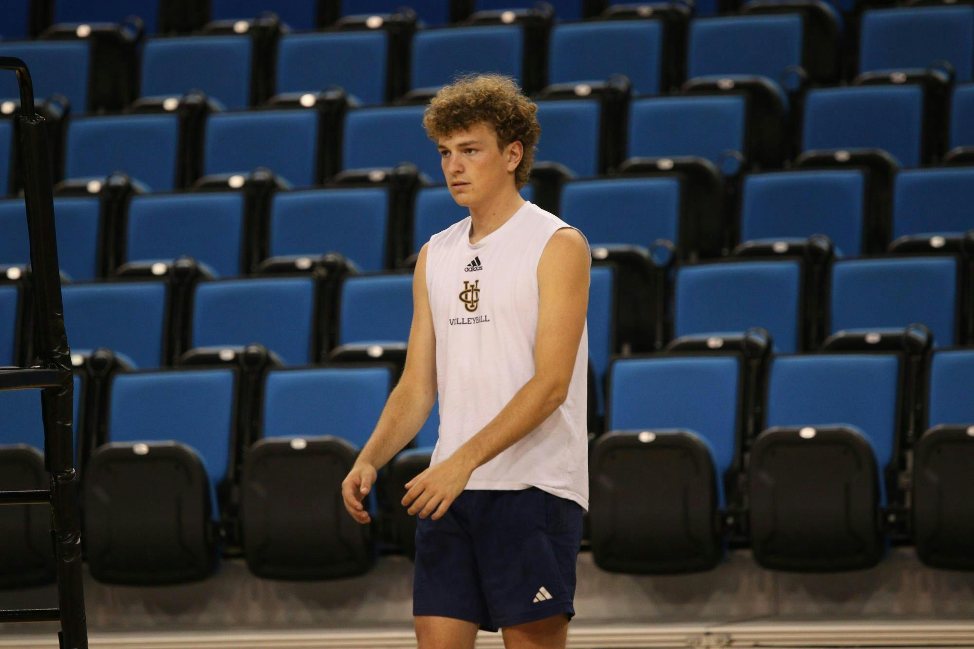 UC Irvine men's volleyball practices ahead of the NCAA Tournament Championship May 10 at Pauley Pavilion in Los Angeles. Kyle Stout, DN