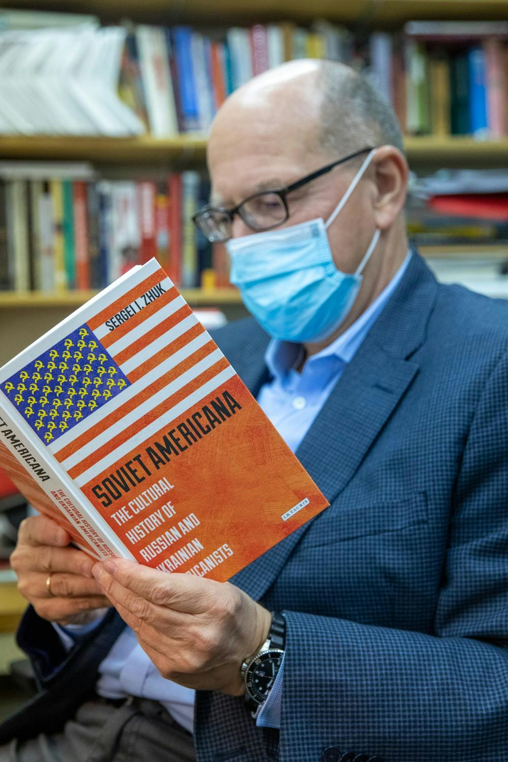 Sergei Zhuk, professor of history, poses for a photo Oct. 6, 2020, in the Burkhardt Building. Zhuk came to the United States in 1997 after leaving the Soviet Union. Jacob Musselman, DN