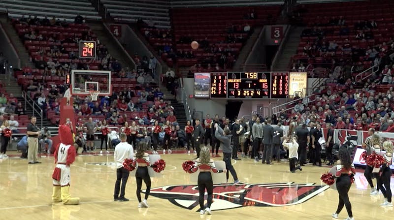 Ball State freshman sinks half-court shot, wins $10,000
