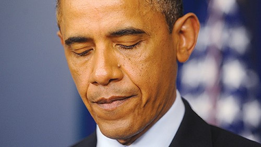 President Barack Obama speaks to the media about the explosions in Boston during a press conference on Monday, April 15, 2013, in Washington, D.C. (Olivier Douliery/Abaca Press/MCT)