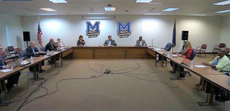 The Muncie Community Schools (MCS) Board of Trustees discusses support staff hourly pay at its meeting July 27, 2021. The board voted to increase hourly pay and it will reveal its district reopening plan next week. Andy Klotz, Muncie Community Schools, Photo Provided