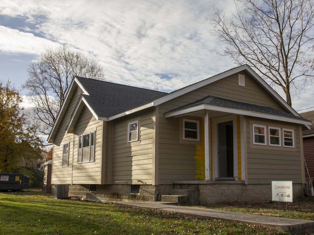 A house involved with the ecoREHAB program sits in the sunlight Nov. 10, 2020. The house is located on W. Kilgore Street. Jacob Musselman, DN