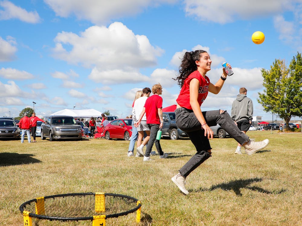 Ball State kicked off its 100th season of football in a game against Missouri State on Saturday afternoon, Sept. 7. The first game of the year means the first tailgate of the year. Students and fans gathered in the fields outside of Scheumann Stadium before game time to celebrate with drinks, food, and games.