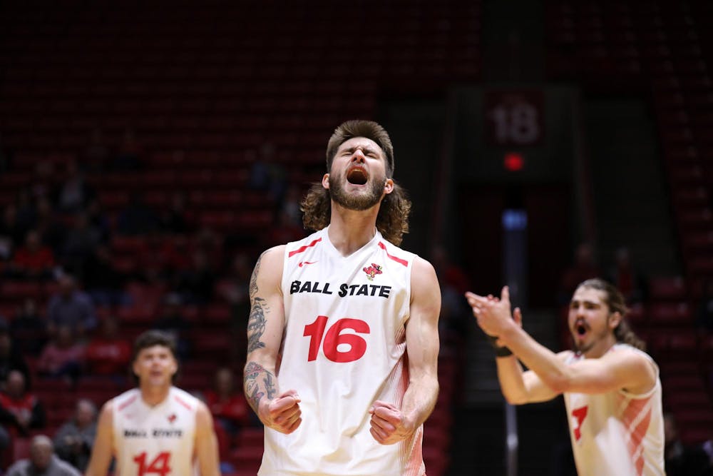 Ball State men’s volleyball secures 3rd straight MIVA crown