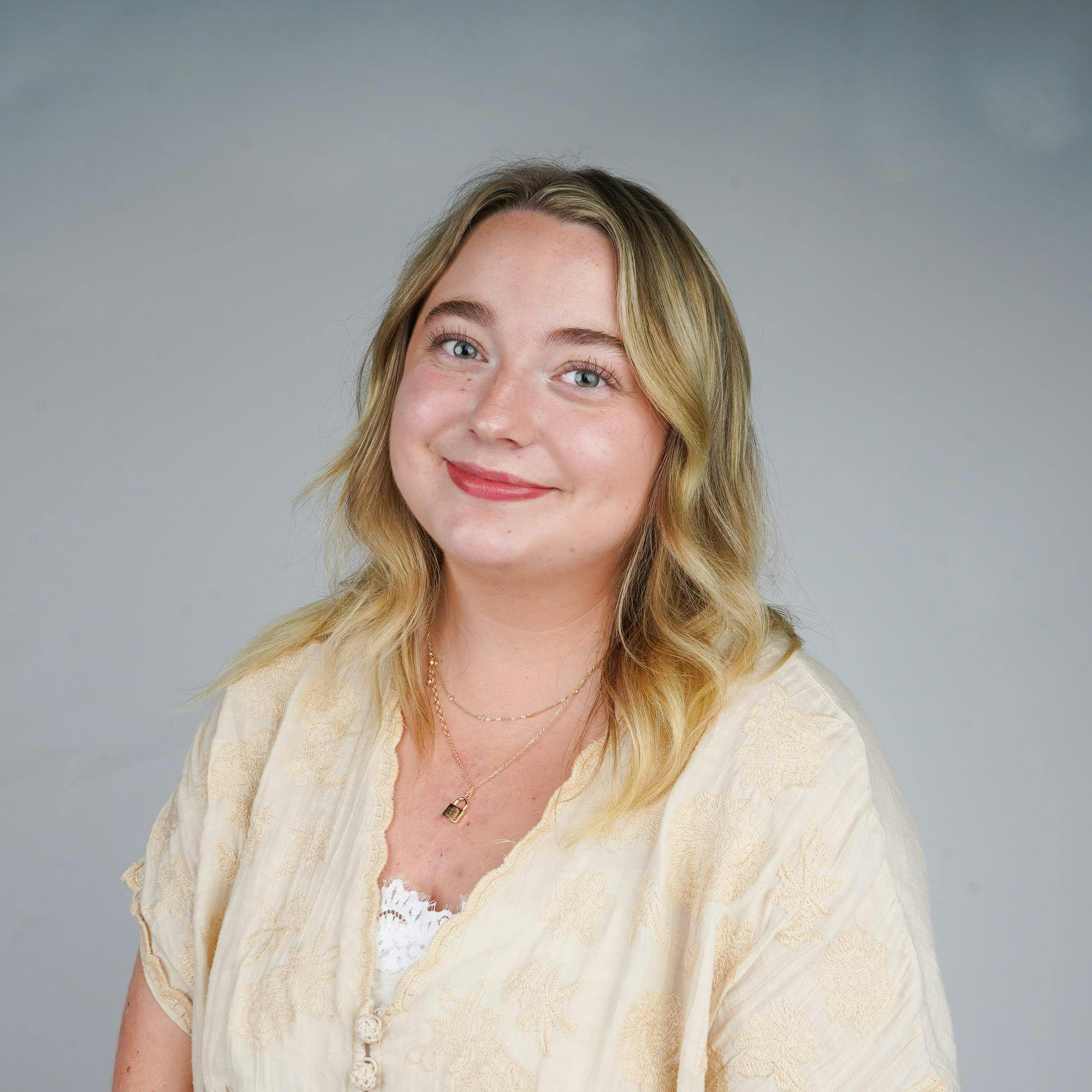Ball Bearings Editor-in-chief Jessica Bergfors poses for a headshot. Isabella Kemper, DN