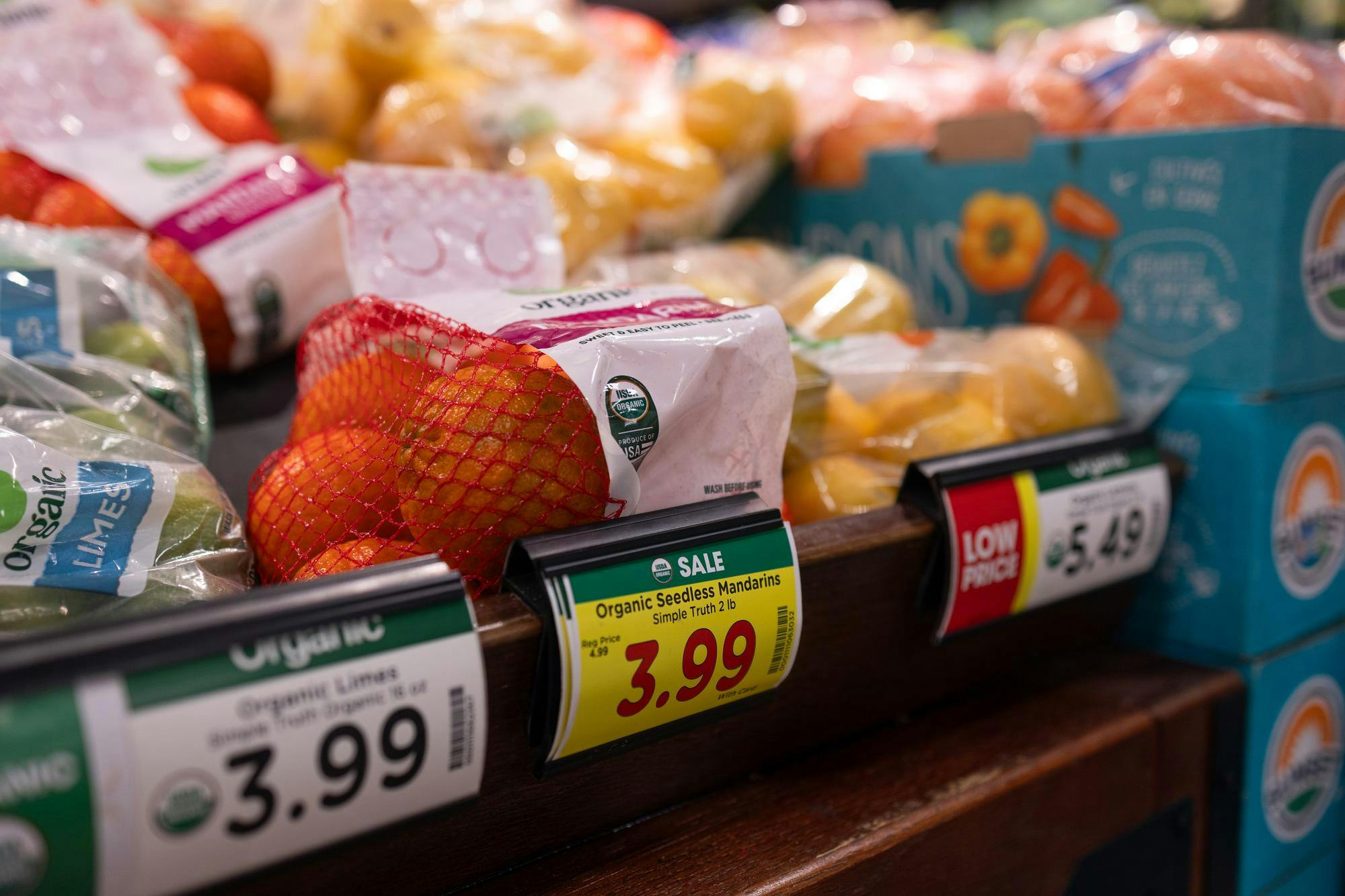 Many organic fruit prices stay relatively high, with one selection being on sale in a local Delaware County grocery store. These produce items have a clear label to justify why they are priced differently.