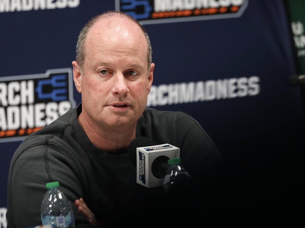 Brady Sallee at the March Madness Press Conference (Picture credit, Andrew Berger, DailyNews)