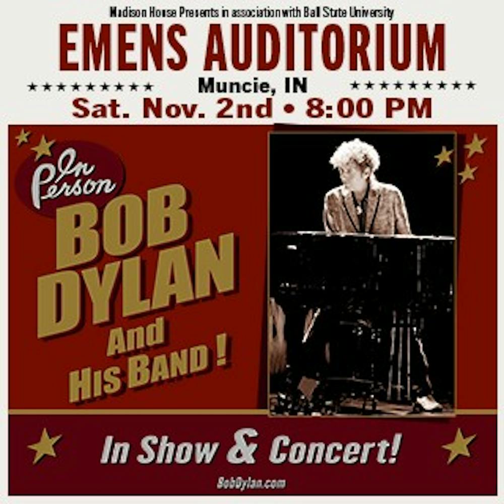Tickets for Bob Dylan concert at Ball State go on sale