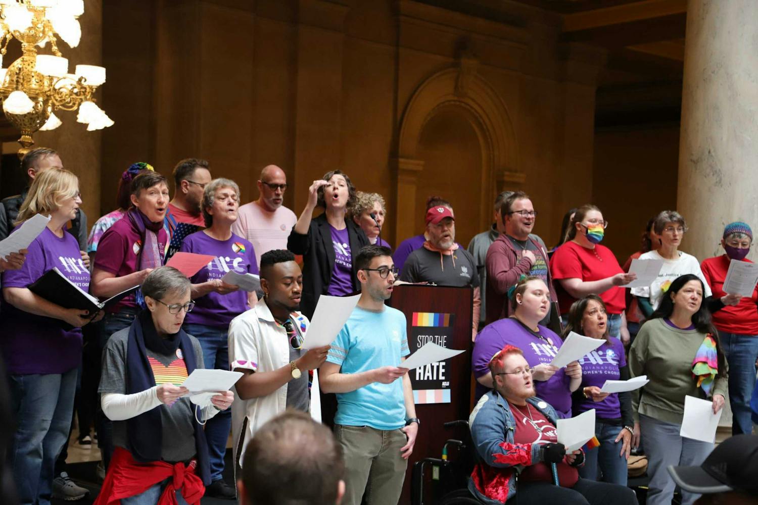 ACLU organizes a rally inside Indiana Statehouse to voice opposition of SB  480 - Ball State Daily