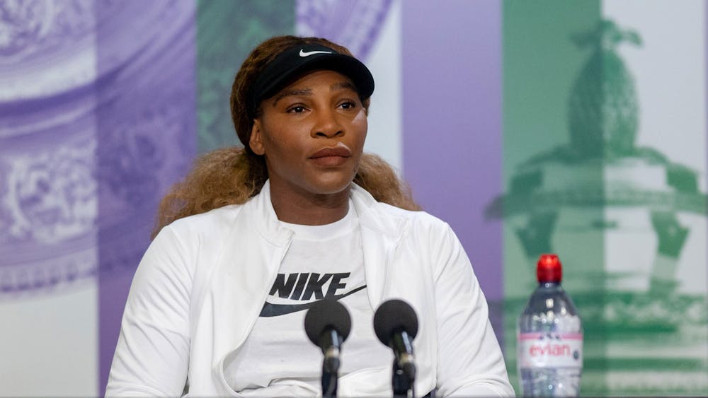 Serena Williams of the United States attends a press conference ahead of The Championships - Wimbledon 2021 at All England Lawn Tennis and Croquet Club on June 27, 2021 in London, England. (AELTC/Pool/Getty Images/TNS)