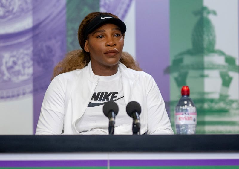 Serena Williams of the United States attends a press conference ahead of The Championships - Wimbledon 2021 at All England Lawn Tennis and Croquet Club on June 27, 2021 in London, England. (AELTC/Pool/Getty Images/TNS)