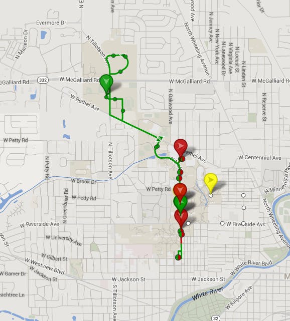 Screen shot from bsu.transloc.com