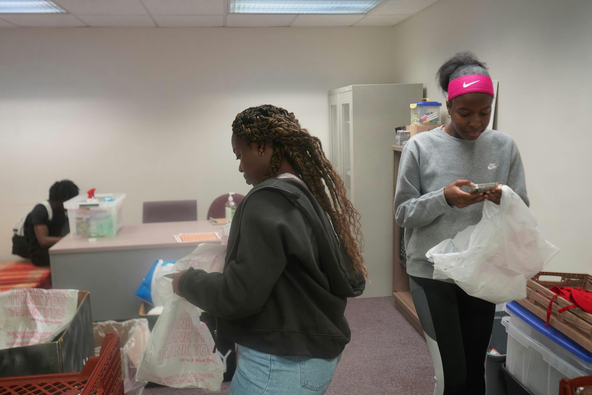 Assistant Director of Student Life for Service Opportunities, Elijah Arns, is in charge of Cardinal Kitchen. Cardinal Kitchen is a student organization through Student Voluntary Services that serves all students on and off campus. It includes a free food pantry for the purpose of fighting food insecurity. They are open three times a week on Tuesdays, Wednesdays, and Thursdays and located in L.A Pittenger Student Center room 152. (Photo by Quinn Palilonis, Cardinal Media)