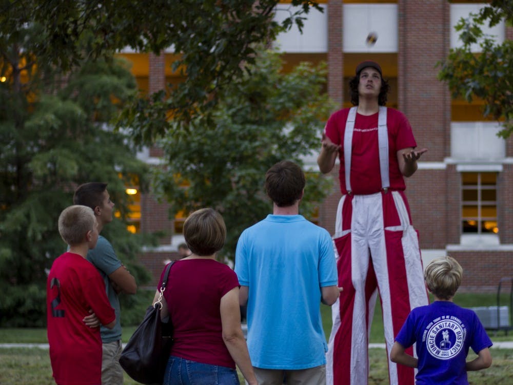 The Homecoming Village on Monday night kicked off Homecoming Week. There were a number of things for people to do, including getting a henna tattoo, getting their palms read, and even a man juggling on stilts.