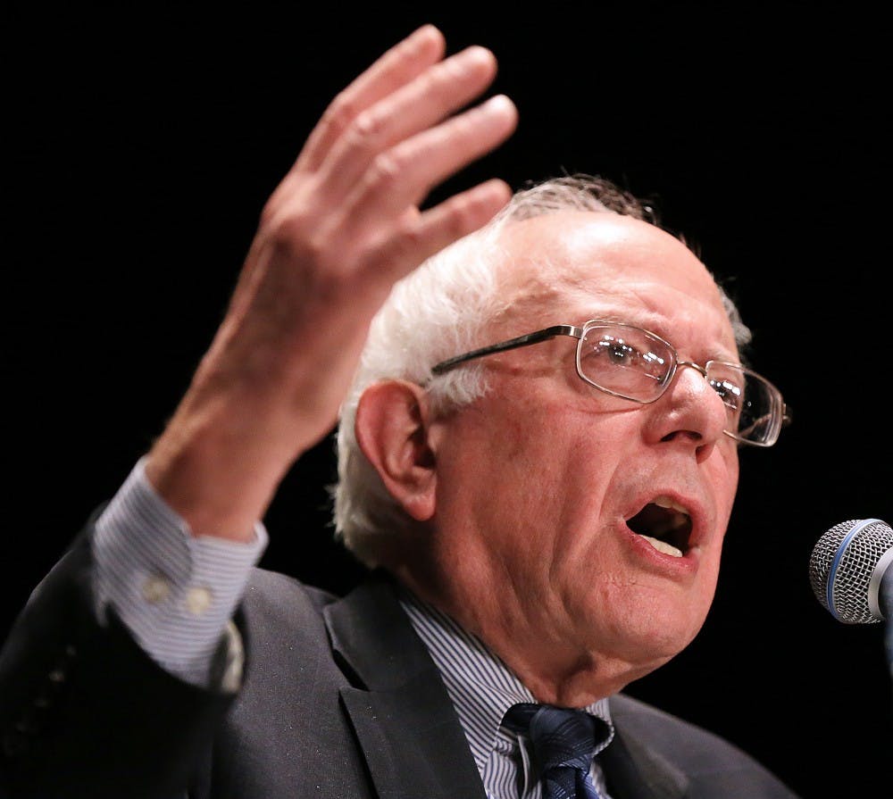Democratic presidential candidate Bernie Sanders speaks to a packed crowd at the Fox Theatre in Atlanta on Monday, Nov. 23, 2015. (Curtis Compton/Atlanta Journal-Constitution/TNS)