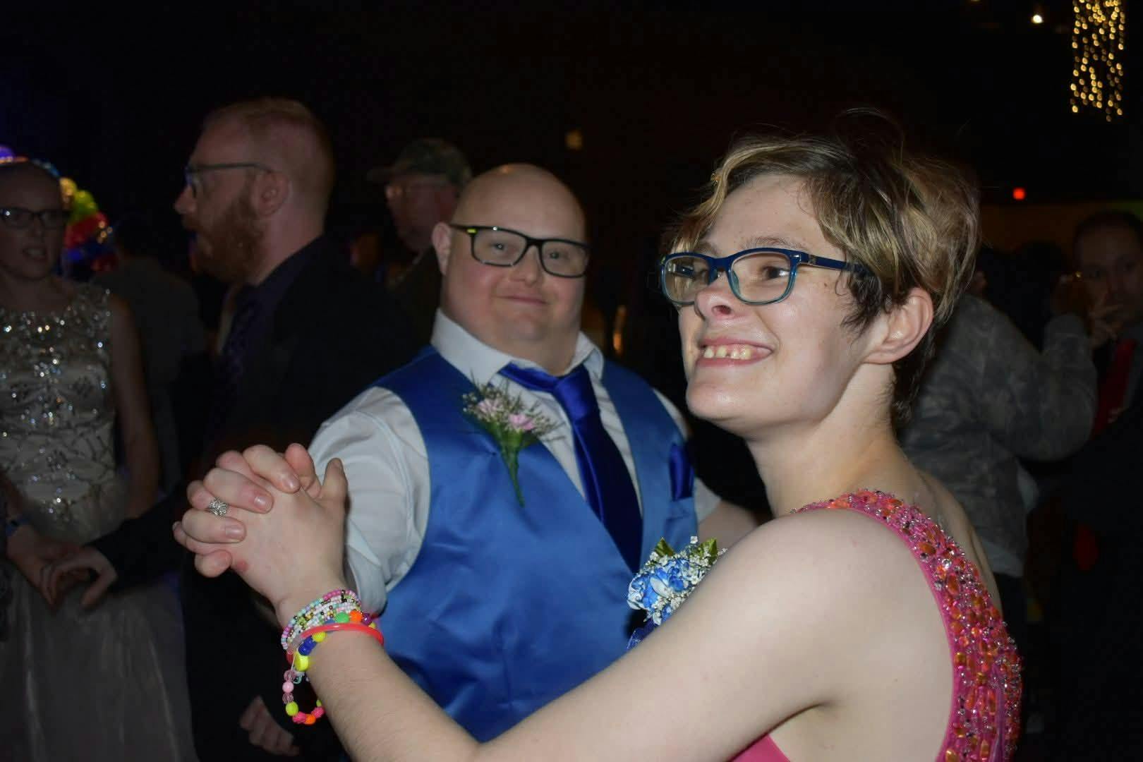 Special Needs Prom attendees enjoy dancing together during the 2026 event. Photo provided by Dawn Brand Fluhler