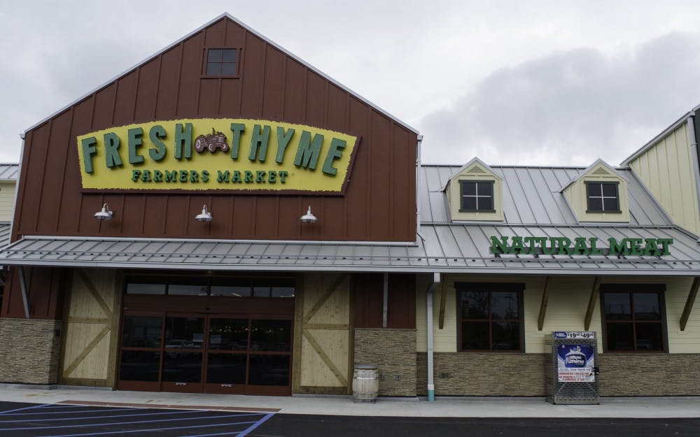 <p>Fresh Thyme, an organic farmers market, is opening on May 17 which is located on West McGalliard road, next door to Chick-fil-A. <strong>Stephanie Amador, DN</strong></p>