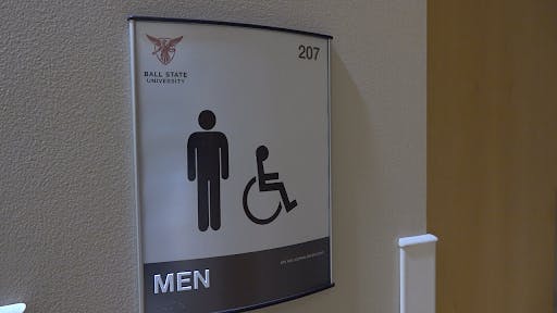 Ball State University Men’s bathroom Sign