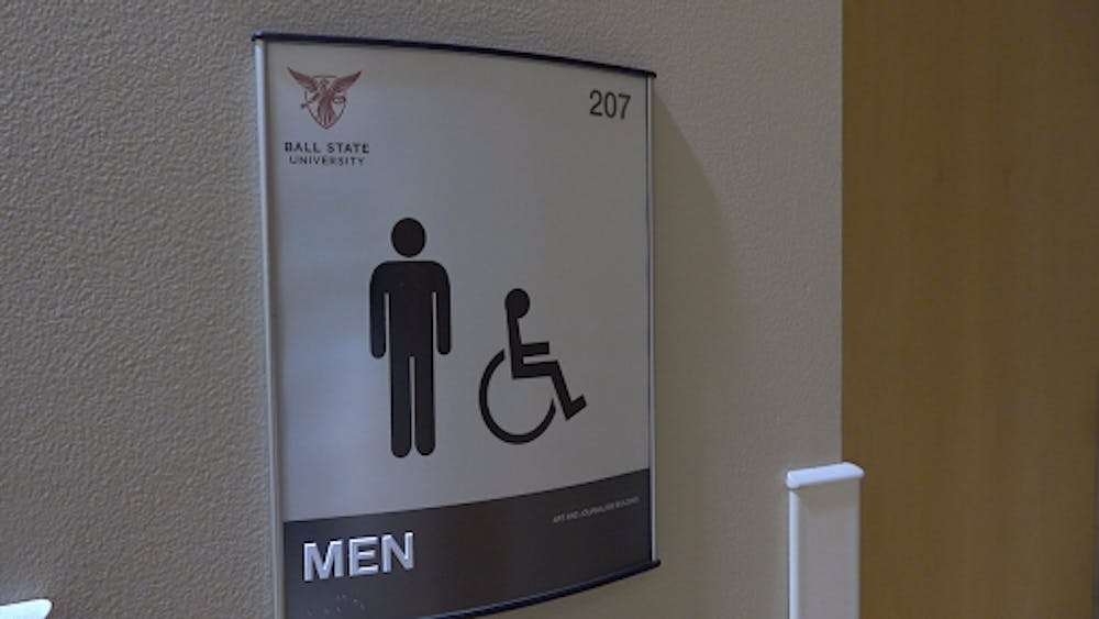 Ball State University Men’s bathroom Sign