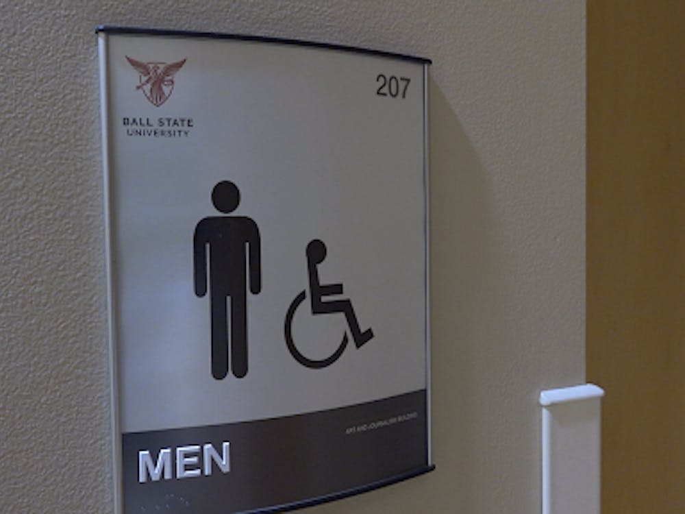 Ball State University Men’s bathroom Sign