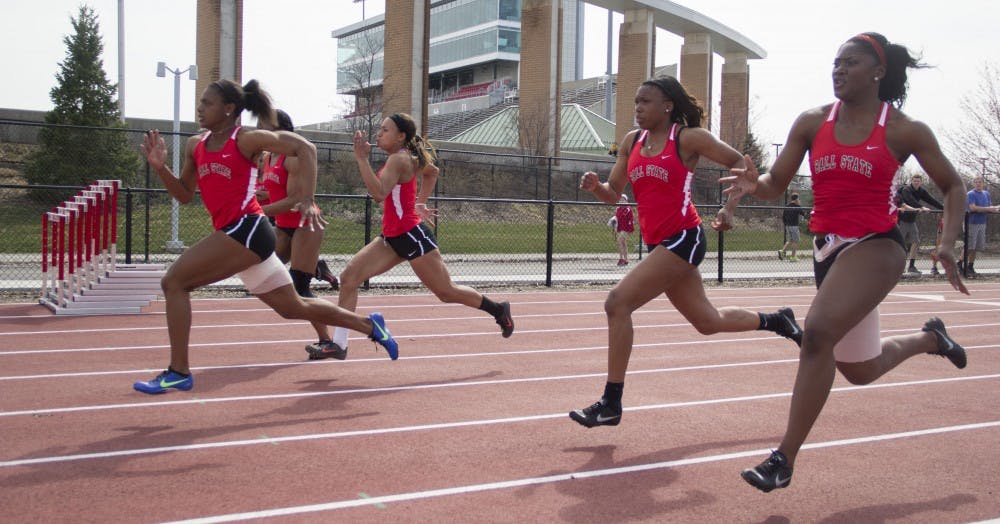 The Ball State track team took on IPFW last season on April 11 at the University Track. The Cardinals recorded 12 career-best performances Saturday in the team’s 2017 indoor season opener against Western Michigan. Emma Rogers // DN File