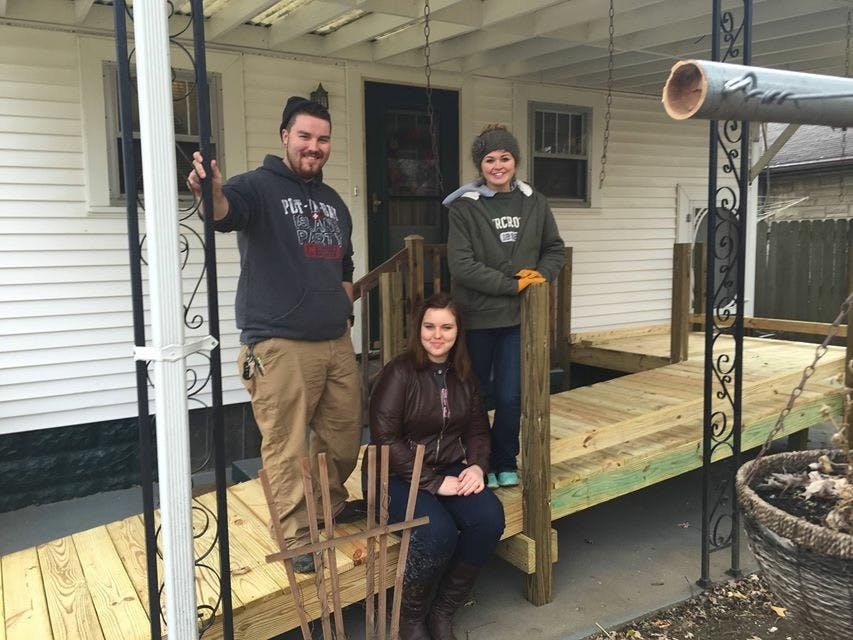 Rachel Johnson is a senior social work major that volunteers at least nine hours a week at Cardinal Kitchen and Student Voluntary Services. She has built a ramp through Housesaves of Delaware County.&nbsp;PHOTO PROVIDED RACHEL JOHNSON