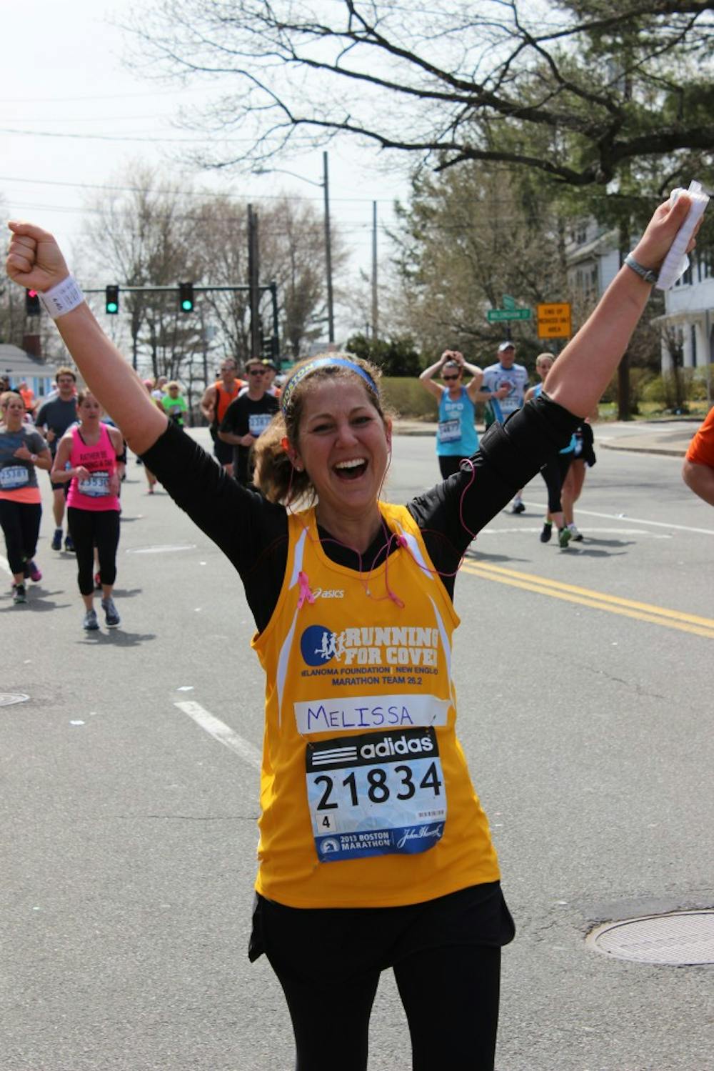 <p>Melissa McGrath, an assistant professor of speech language pathology, was at the 25-mile mark at the 2013 Boston Marathon when a bomb went off at the finish-line. PHOTO PROVIDED BY MELISSA MCGRATH</p>