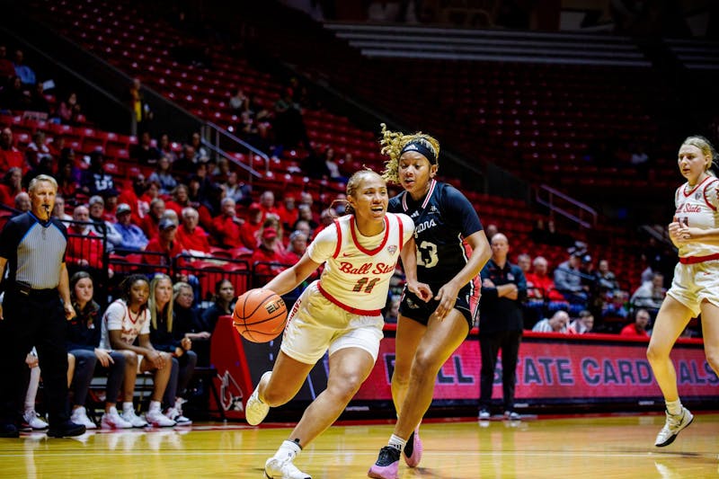 Senior Guard Lachelle Austin runs across the court to score against IU Indy Nov. 8 at Worthen Arena. Austin played for the Eagles in three seasons in the Mid-American Conference. Kate Tilbury, DN