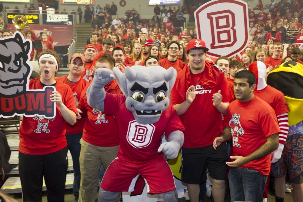 <p>Bradley's mascot, introduced in 2014 after the school went mascot-less for 14 years, makes his NCAA Tournament debut. Even though the team's nickname is Braves, its mascot is a gargoyle, modeled after one of four atop the university.<strong> (Duane Zehr/Bradley University/TNS)</strong></p>
