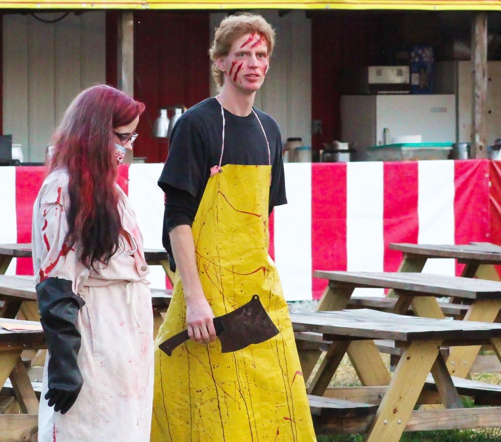 Ball State Daily News and Byte reporters attended Indy Scream Park media night Oct. 5, 2018. Actors from one returning attraction, Backwoods, said they may be older, but they can still provide plenty of scares. Eben Griger, Byte.