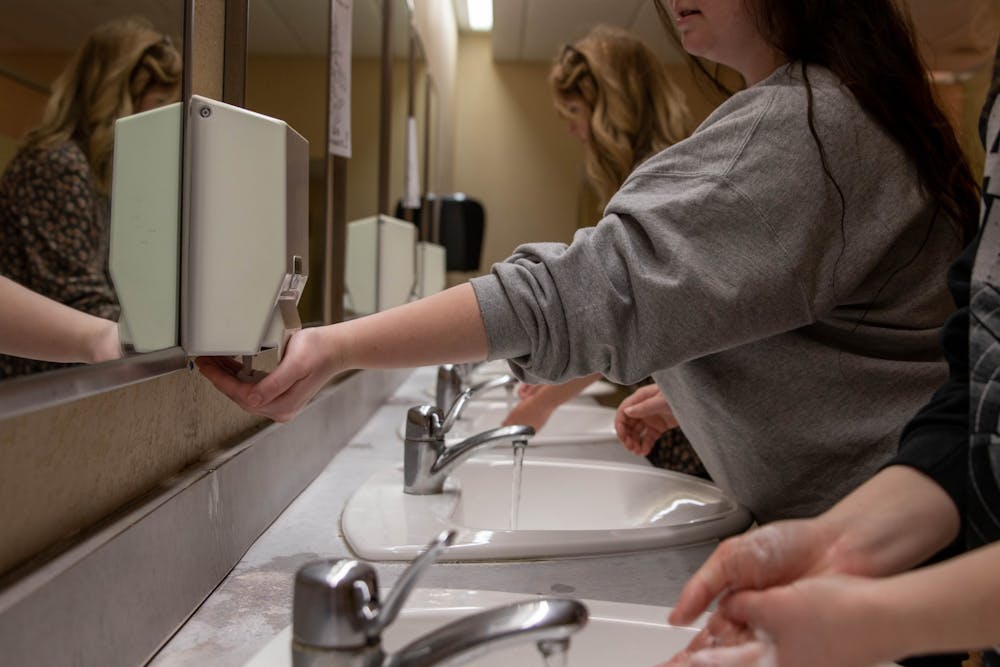 <p>The Centers for Disease Control and Prevention recommends washing hands with soap and water as the best way to get rid of germs in most situations. If soap and water are not readily available, you can use an alcohol-based hand sanitizer that contains at least 60 percent alcohol, but the latter does not get ride of all types of germs. <strong>Jaden Whiteman, DN Illustration</strong></p>