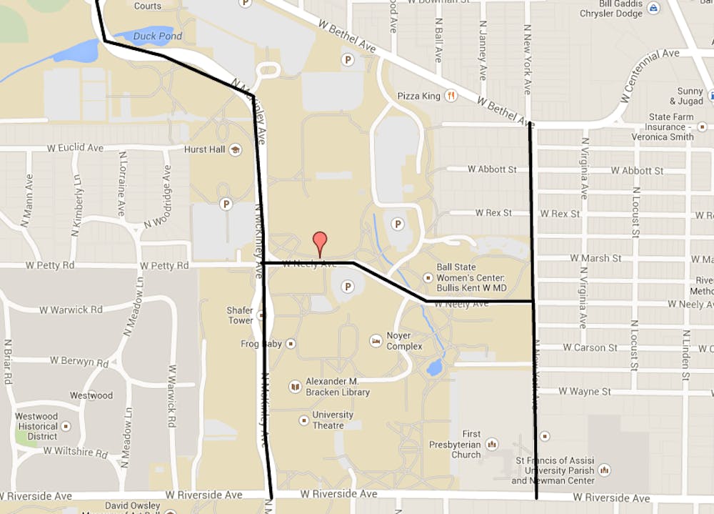 	<p>This map shows the roads closed following a report of an armed assailant at the Student Recreation and Wellness Center. <span class="caps">COURTESY</span> OF <span class="caps">GOOGLE</span></p>
