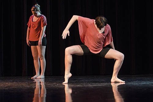 Dancers rehearse for the junior choreography showcase, “Defining Space”. Choreographers started early in the semester on their individual pieces which are put together for the showcase. Inspiration for the pieces came from personal experiences, books and an assortment of other life experiences. DN PHOTO COREY OHLENKAMP