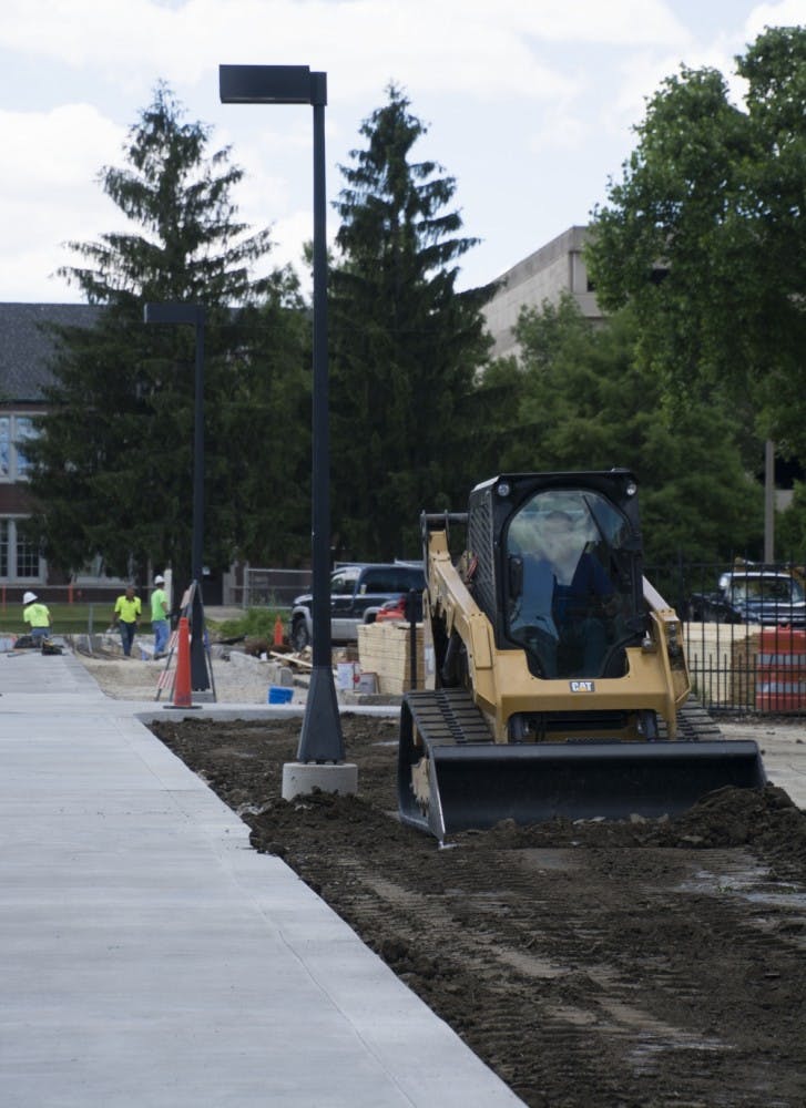 Ball State worked on improving its energy efficiency this past summer, including installing distribution piping for buildings on campus. The main focuses were on University Ave. across from Burrus and Lucina, and on the east side of DeHority Hall.&nbsp;Samantha Brammer // DN File