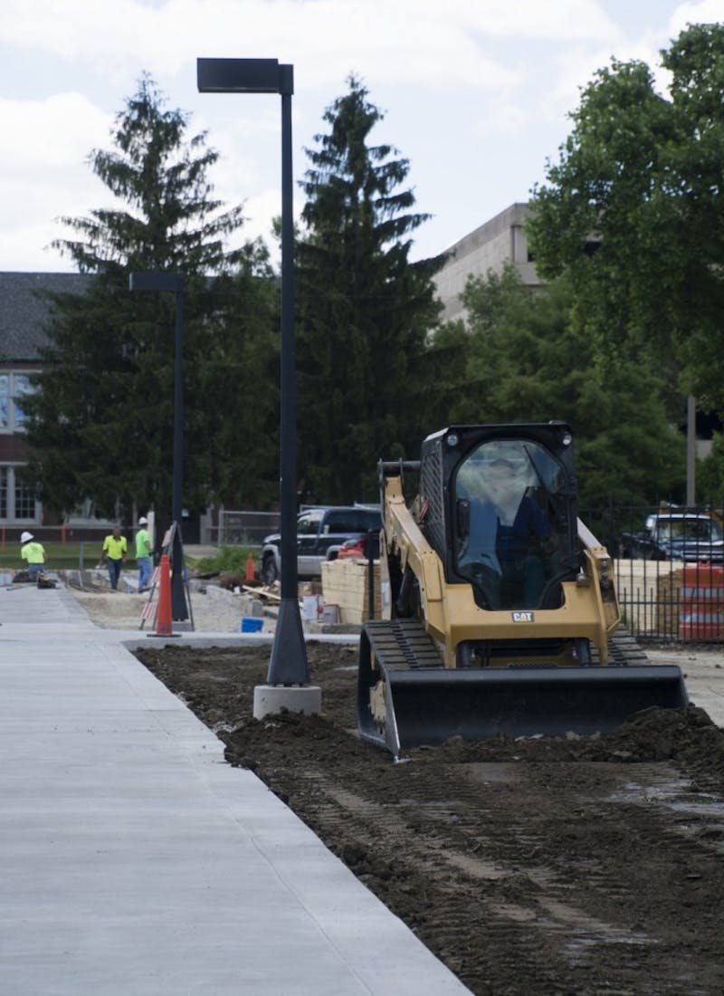 Ball State worked on improving its energy efficiency this past summer, including installing distribution piping for buildings on campus. The main focuses were on University Ave. across from Burrus and Lucina, and on the east side of DeHority Hall.&nbsp;Samantha Brammer // DN File