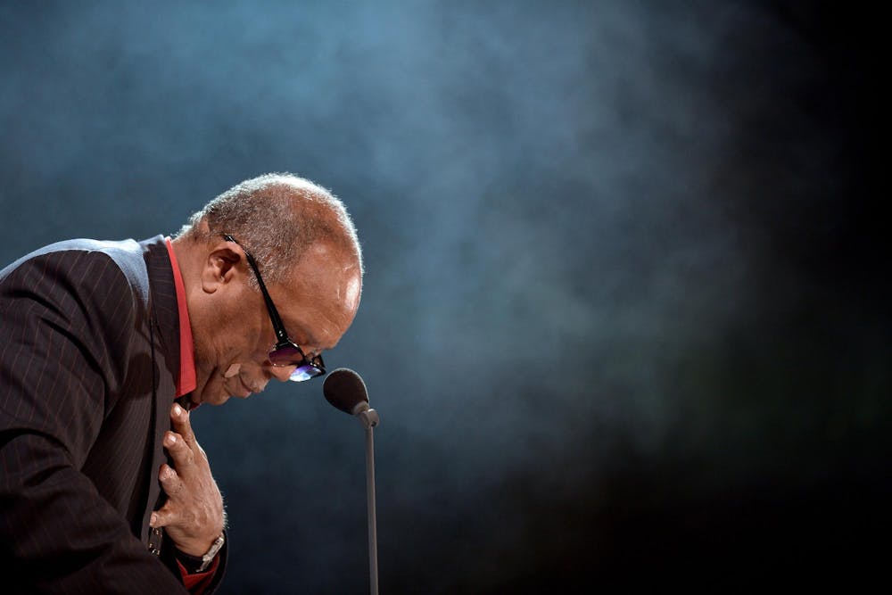 Quincy Jones attends the "Steiger Award 2014" at Heinrichshuette October 3, 2014 in Hattingen, Germany. TNS, Photo Provided.