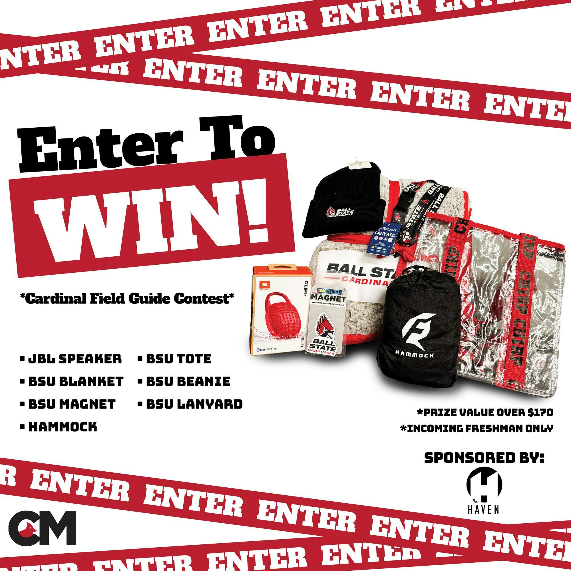 Enter to win a Ball State-themed prize pack in the Cardinal Field Guide Contest! The Cardinal Field Guide Contest is sponsored by The Haven and Cardinal Media.